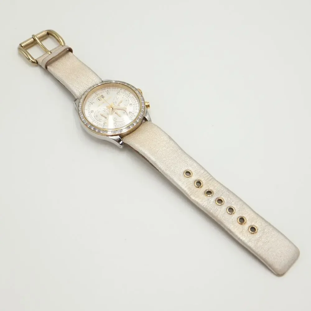 Michael Kors Brinkley Two Tone Pave Chronograph 40mm Watch MK6188 w New Battery - Picture 14 of 15